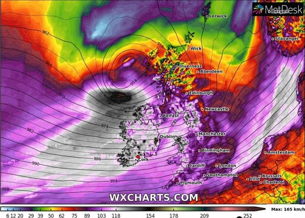 Forecaster warns of 'damaging gusts' as Storm Ciara approaches Ireland. PIC:WX Charts