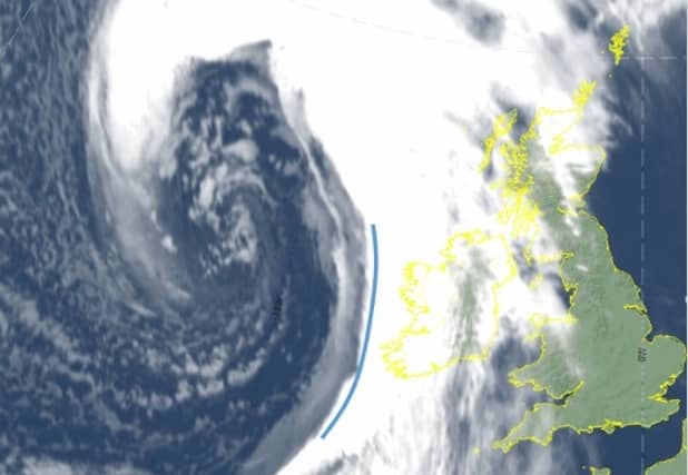 Storm Brendan hitting Ireland on Monday January 13