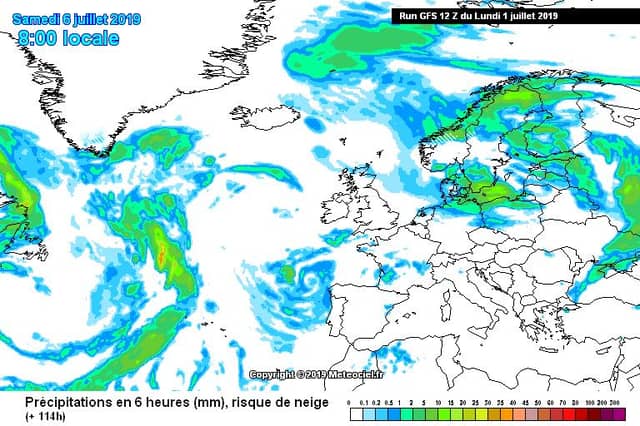 Weather charts for Saturday show that it should be dry at least (Source: Carlow Weather)