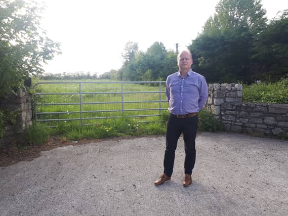 Cllr Fergal Browne at the site