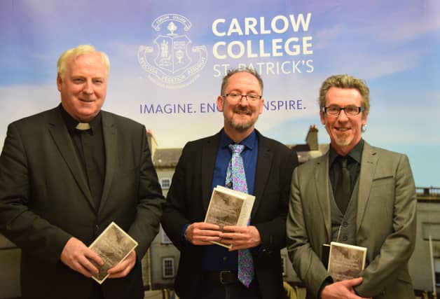 Fr Conn Ó Maoldhomhnaigh, College President, Dr Derek Coyle, Author and Peter Murphy, novelist who officially launched the book