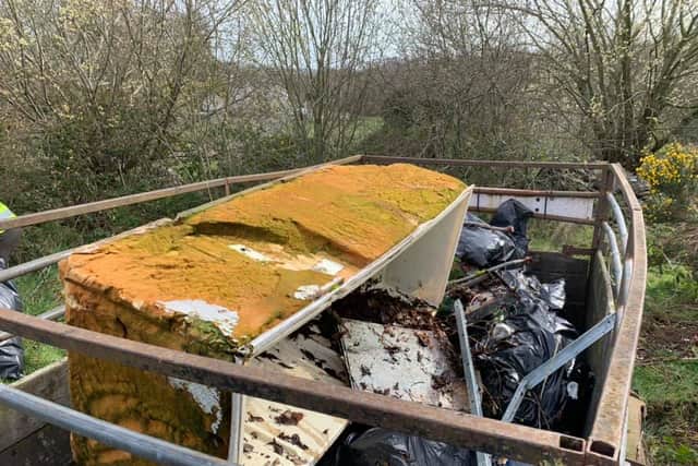 He added: "This was not just a few bags. This was 30 people, gathering 100s of bags of dumped household rubbish, electronics, NAPPIES!, and all sorts.