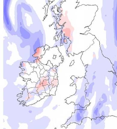 Risk of wintry showers from Tuesday (Source: Carlow Weather)
