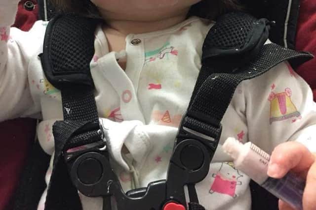 "Amira had an extremely hard week with pain and we think we have it under control now. She can't sit on her own, she has to be supported at all times. She has a severed spinal chord, she'll never walk again," Caroline said.