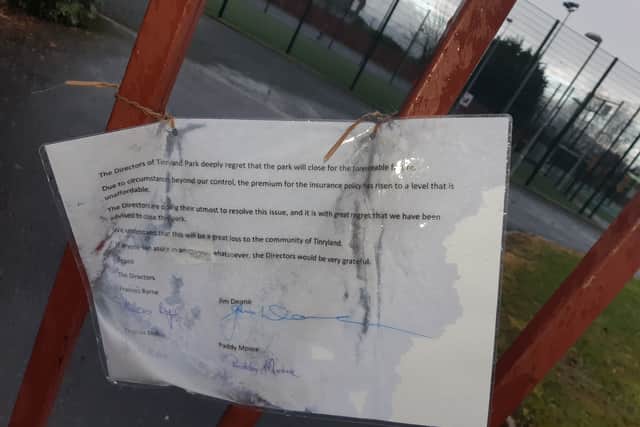 Tinryland Park was first opened in 2012 after €65,000 was fundraised by locals.