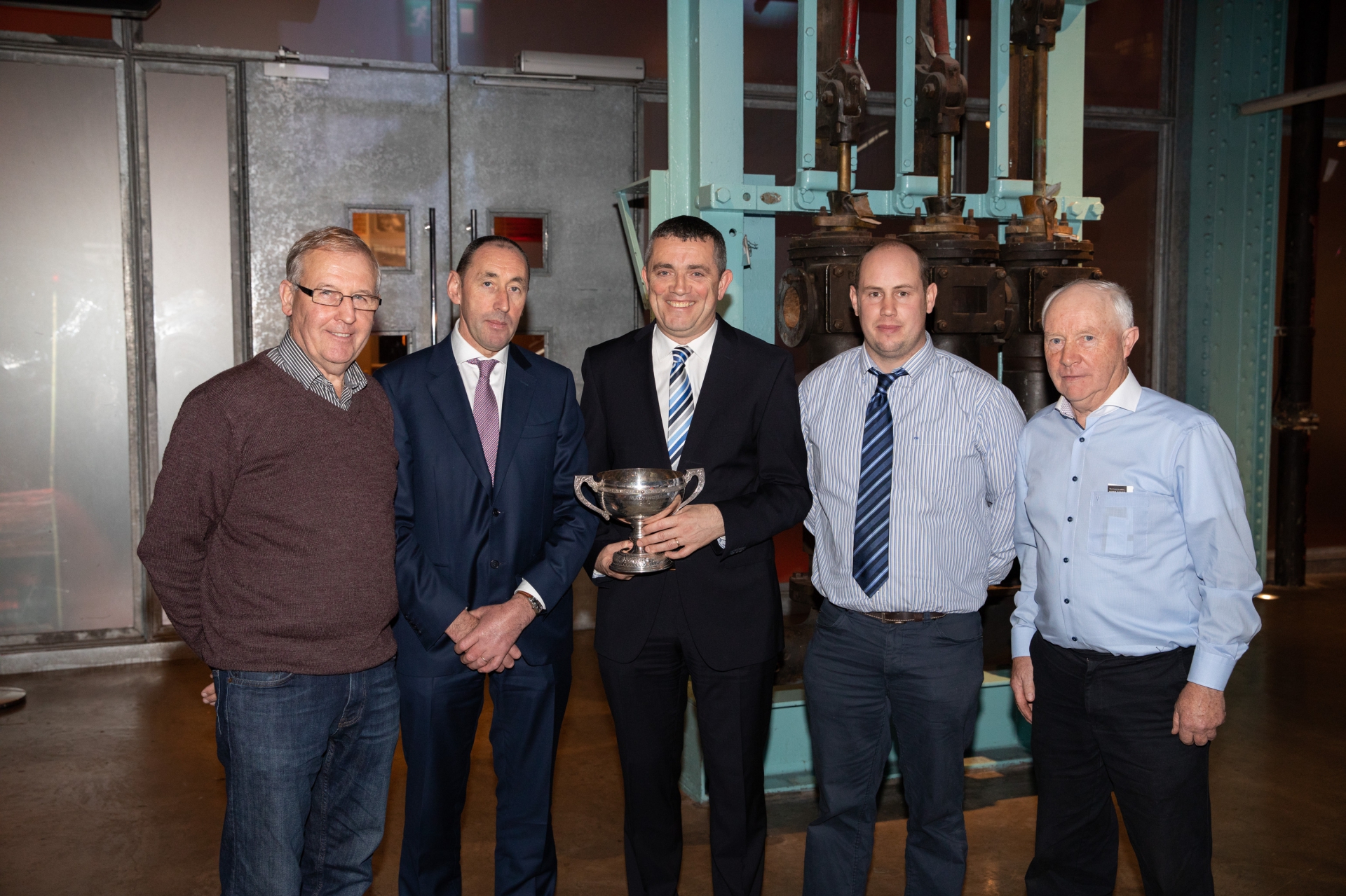 Pictured L-R are: Paddy Kelly, Garryhill; Deputy Pat Dering; Aidan Crowe, Operations Director, Diageo Ireland; Henry Deacon, Agronomist, Boortmalt and Michael Byrne, The Hill, Carlow