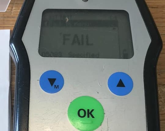 The driver failed a breath test