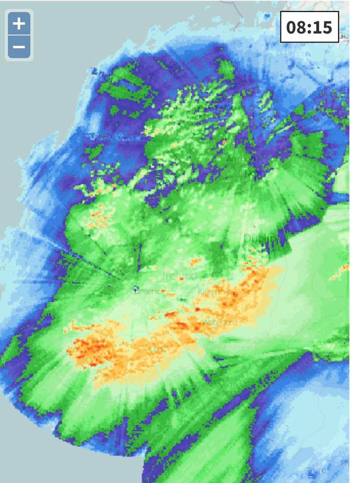 Estimated rainfall over the last 12 hours (CREDIT: Carlow Weather)