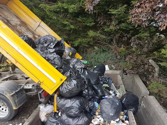 Rubbish that was collected after a serious bout of fly-tipping in Carlow recently (CREDIT: James Grogan)