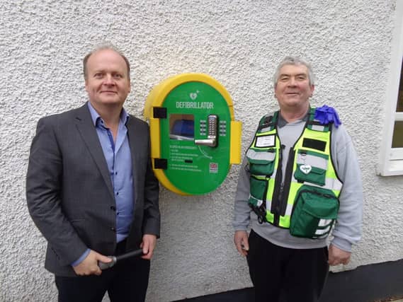 Principal of St Joseph's NS Fergal Browne and Mick Dooley of Carlow Town CFR