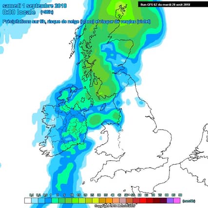 Rainfall forecast for this Saturday