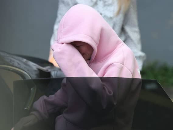 Isobella Perrie Sullivan leaving after she appeared before a special sitting of Trim District Court in Co Meath on Friday evening