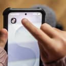 A child using a smartphone