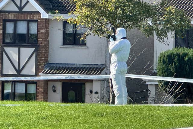 The house in Birchwood estate in Waterford City remains a crime scene as gardaí continue their murder investigation (Mícheál Ó Scannáil/PA)
