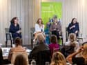 NWED 2026 Local Businesswomen Panel: Ruth Scott (MC), Denise Walsh (Curly Co), Laura Mullin (The Old Post Office & Doyle's Royal Oak Stores), Brigid Walsh (Solar Precision)