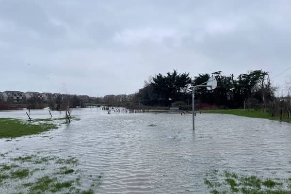 A flooded park
