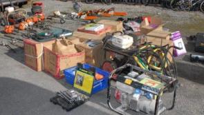 PICTURES: Gardaí in Carlow recover 'large quantity' of power tools as one man is arrested 