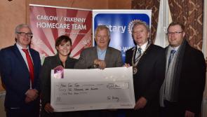 PICTURE: Rotary Kilkenny present Remembrance Tree funds to Carlow/Kilkenny Homecare