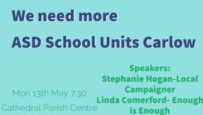 New campaign for autism units in Carlow schools to hold public meeting in May 