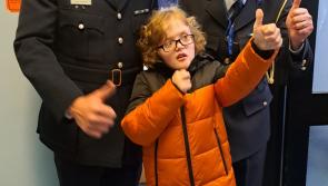 Noah is inducted as a Little Blue Hero by Carlow Gardai