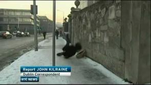 Plaque erected to 'guy who slipped on the ice' on RTÉ News back in 2010