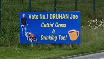 'Cuttin' grass and drinking tae': Social media reacts to bizarre election candidate poster