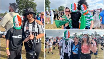 PICTURES: Tricolour balaclavas galore as fans turn out for Kneecap at Electric Picnic