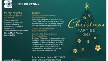 Get in the festive spirit with unforgettable Christmas parties at the 4 Star Hotel Kilkenny