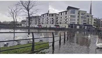 WATCH: Carlow man shares video of flooding in Carlow Town Park amid storm Chandra
