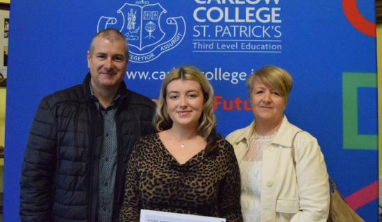 'Well-deserved'- Young woman proudly receives &euro;500 Carlow College scholarship