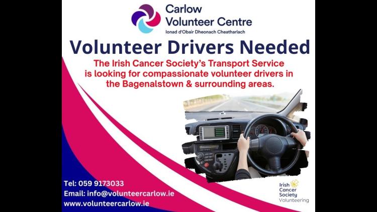 Volunteer drivers needed in Carlow to help cancer patients go to and from appointments