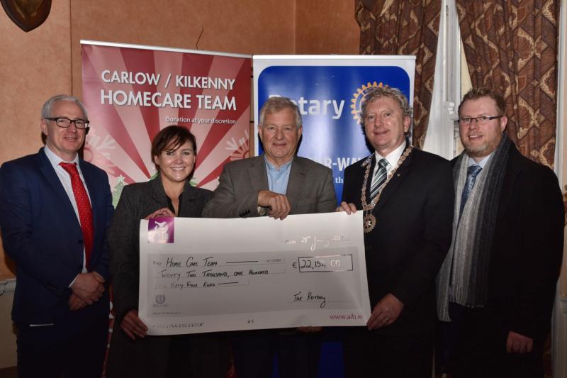 Rotary Kilkenny present Remembrance Tree funds to Carlow Kilkenny Homecare