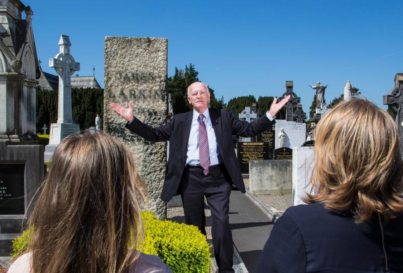 Paddy Gleeson Glasnevin Cemetery Tour Guide in action