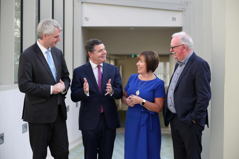 Pictured at the launch of Metamo today are (l to r): Denis McCarthy (CEO, Fexco), Minister for Finance Paschal Donohoe, Claire Lawton (St Canice’s Credit Union), Joe O’Toole (Chair, MetaCU)