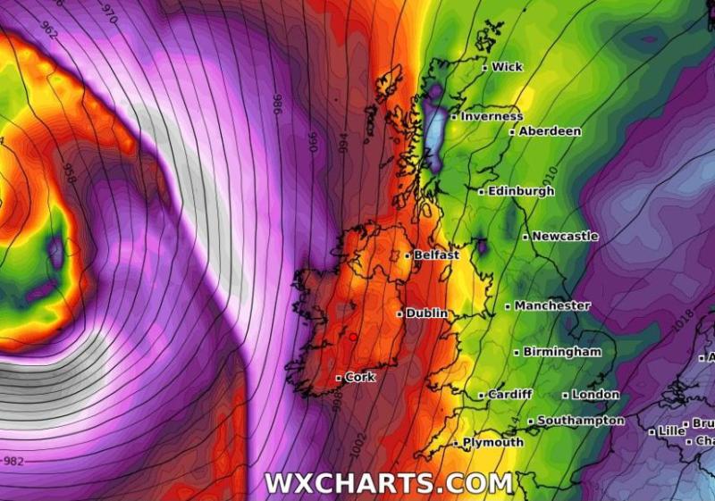 Forecaster warns of 'exceptionally deep and powerful Atlantic storm' on Monday and Tuesday