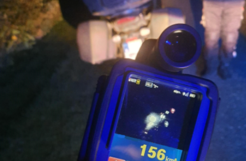 Fine issued to motorcyclist caught driving 56kph over the speed limit