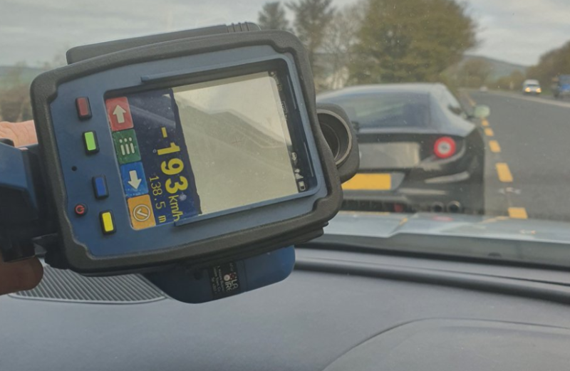 Motorist arrested after Gardai catch car driving almost 200kph in 100kph zone