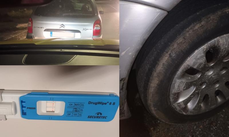 Man driving erratically in car with bald tyres also tested positive for meth - Gardaí