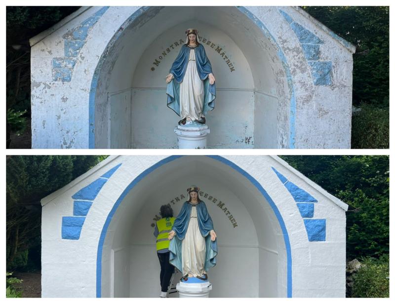 Rathvilly Tidy Towns share dramatic transformation of local statue in Carlow