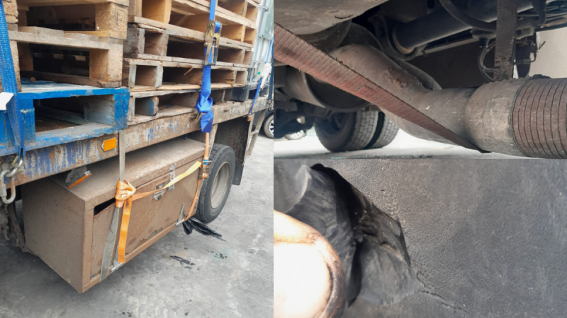 Defective lorry with dangerous load removed from the motorway by Gardaí