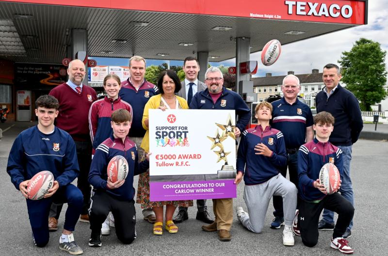 Tullow Rugby Club has been named the winners of Texaco Sports Initiative award in Carlow