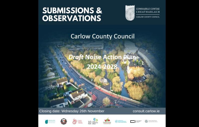 Carlow Council are seeking public consultation on draft noise action plan 2024-2028