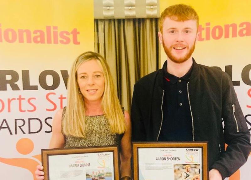 Local Carlow athletics club honor two of their athletes following award wins at Sports Awards 
