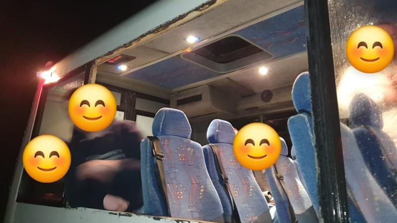 Touring party accused of vandalising bus and leaving driver 'absolutely terrified' 