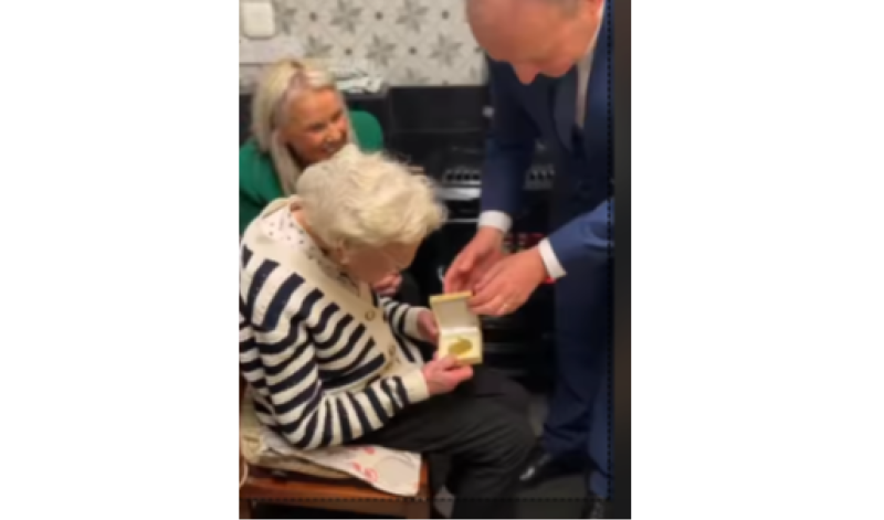 Carlow woman receives special centenarian medal following her 100th birthday from the Tánaiste