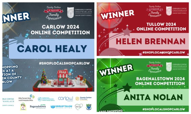 Winners announced from the Shop Local Shop Carlow Festive Competition 2024