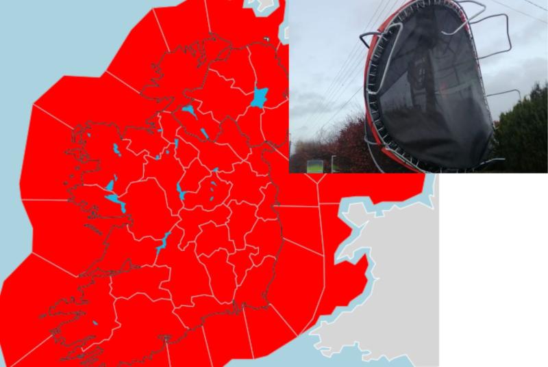 Irish Rail issue bizarre warning to trampoline owners on the eve of 'historic' Storm Éowyn
