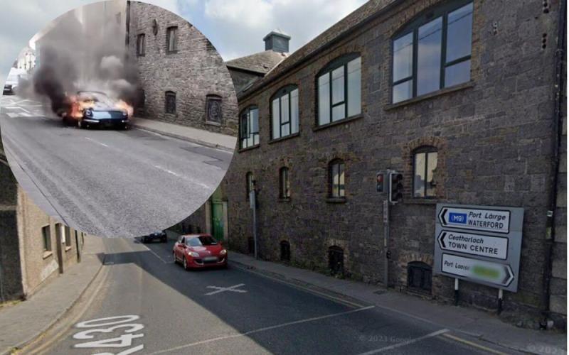 Carlow Gardaí respond to rare car going up in flames in County Carlow