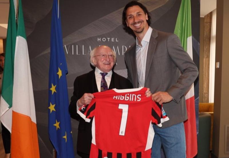 From Áras to AC Milan: President Higgins runs into football legend during Pope visit