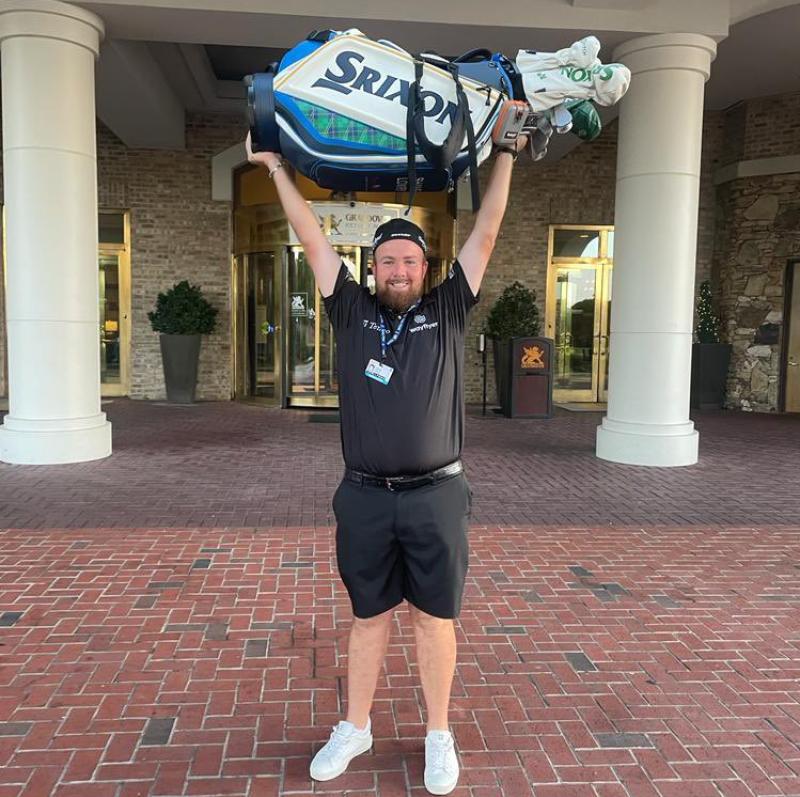 Careful now! Shane Lowry so delighted to get his golf clubs back he references Father Ted
